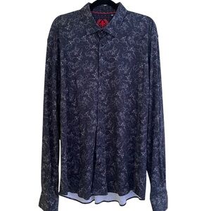 Au Noir Black/White Paisley Print "Bardelli" Shirt S